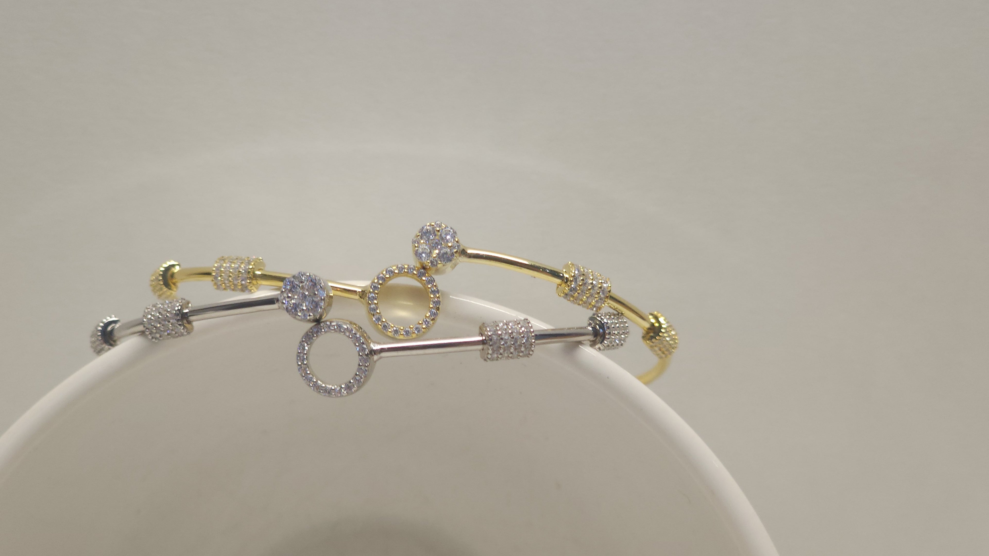 925 Sterling Silver Gold Plated Luxury Cubic Zirconia Bangle