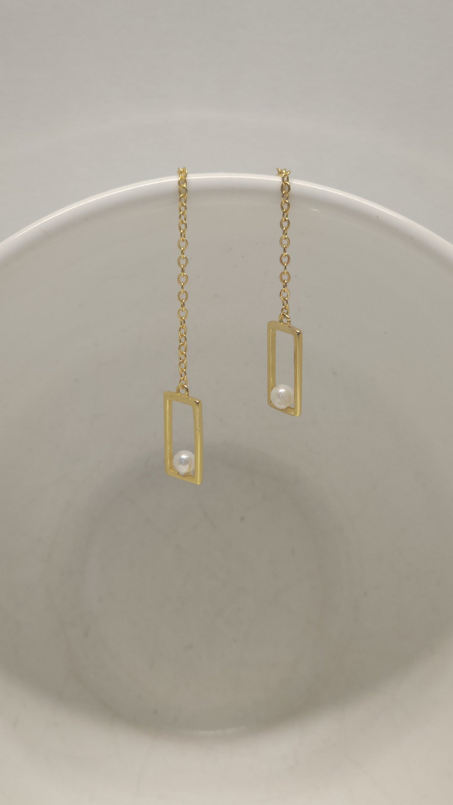 925 Sterling Silver Gold Plated Boxed Pearl Drop Earring