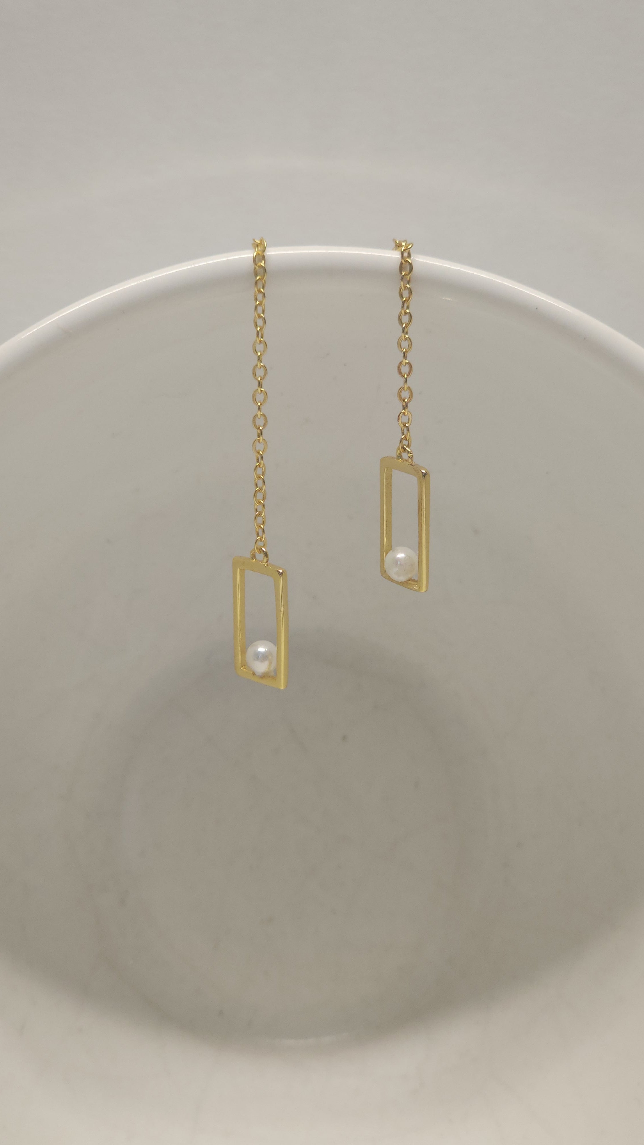 925 Sterling Silver Gold Plated Boxed Pearl Drop Earring