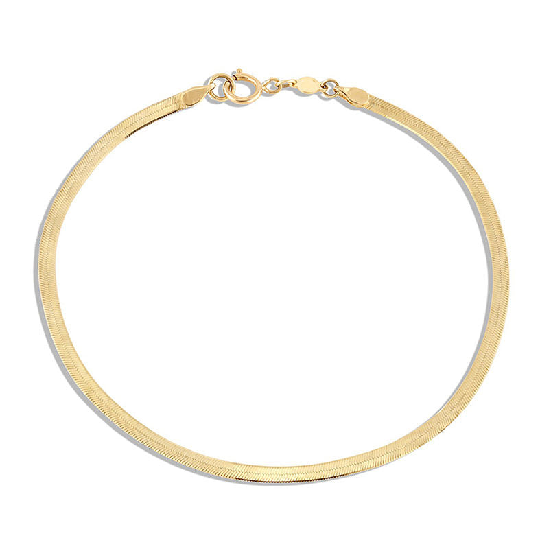 925 Sterling Silver Gold Plated Snake Chain Bracelet