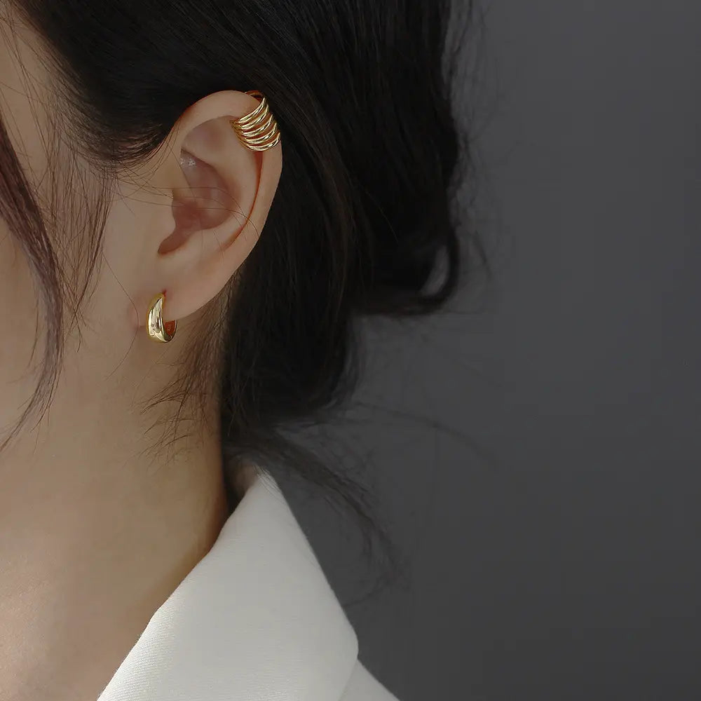 925 Sterling Silver Gold Plated Bubble Hoop Earrings
