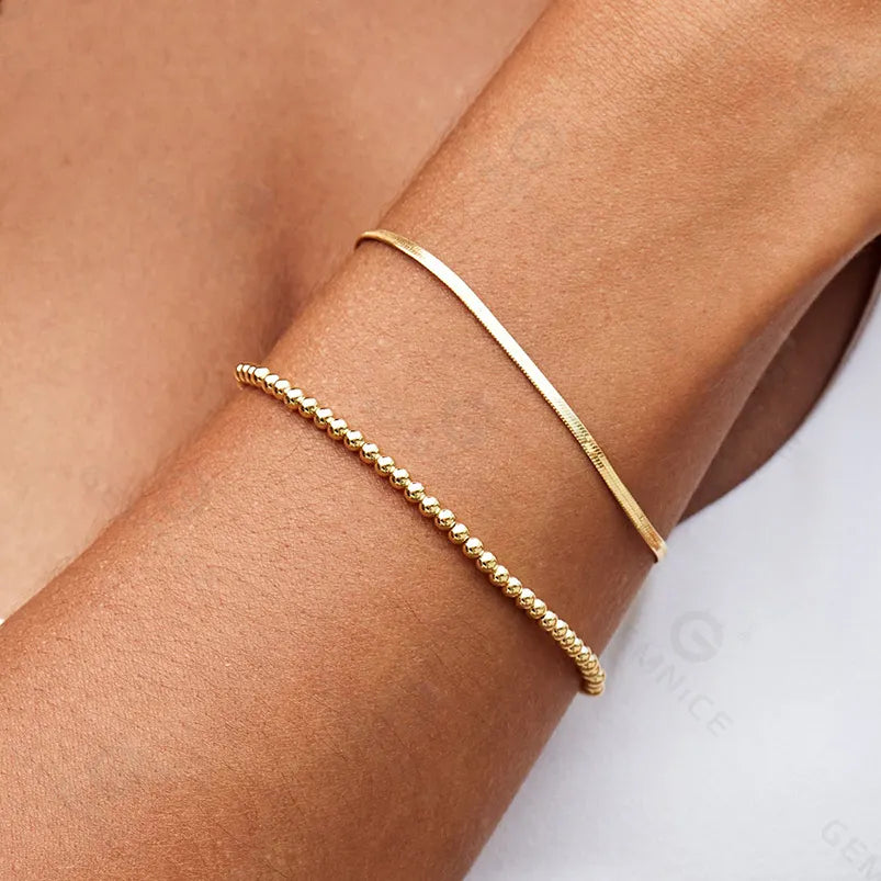 925 Sterling Silver Gold Plated Snake Chain Bracelet