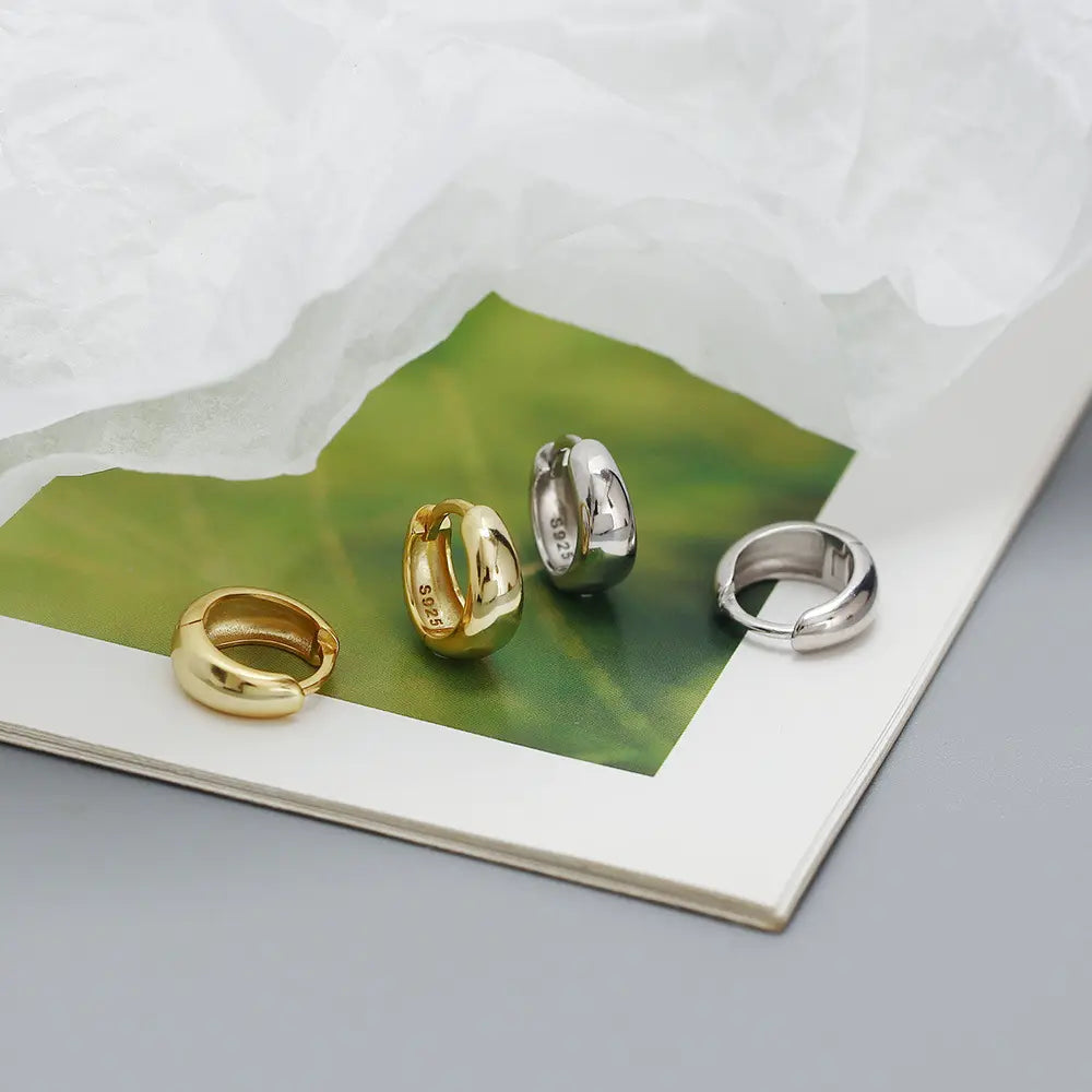 925 Sterling Silver Gold Plated Bubble Hoop Earrings