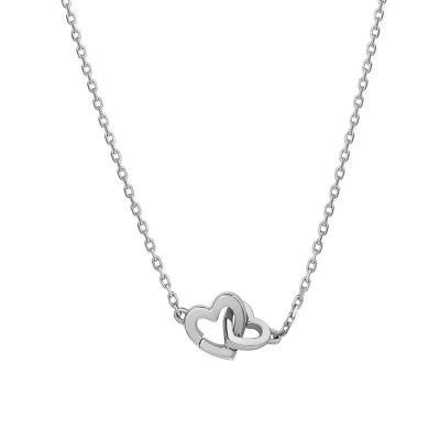 925 Sterling Silver Interlocking Heart Necklace