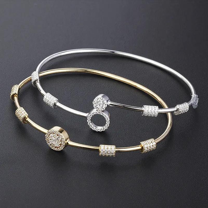 925 Sterling Silver Gold Plated Luxury Cubic Zirconia Bangle