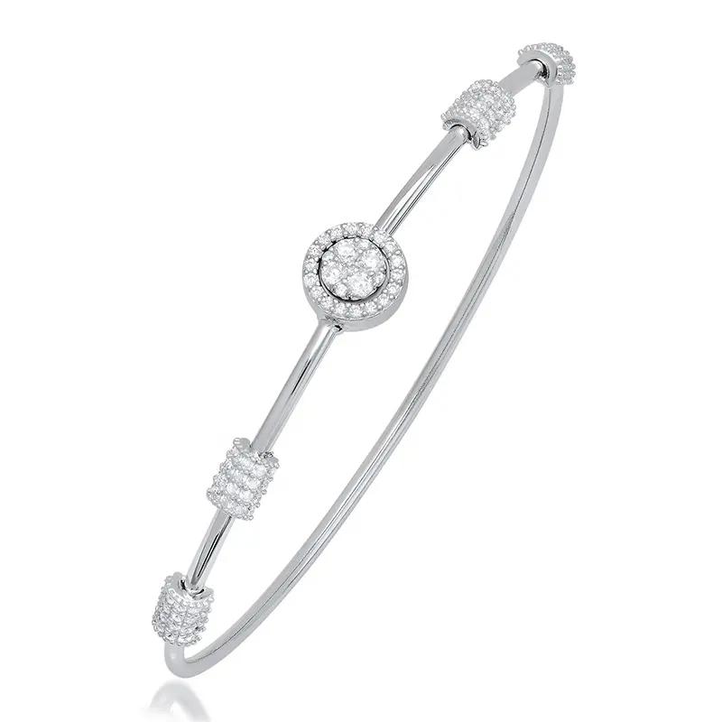 925 Sterling Silver Gold Plated Luxury Cubic Zirconia Bangle
