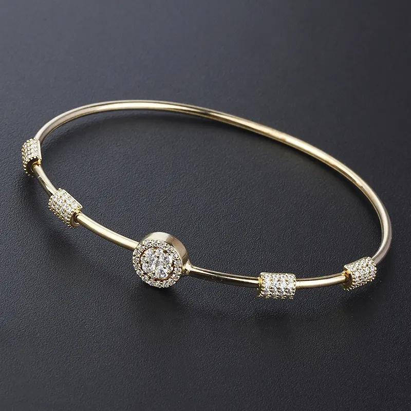 925 Sterling Silver Gold Plated Luxury Cubic Zirconia Bangle