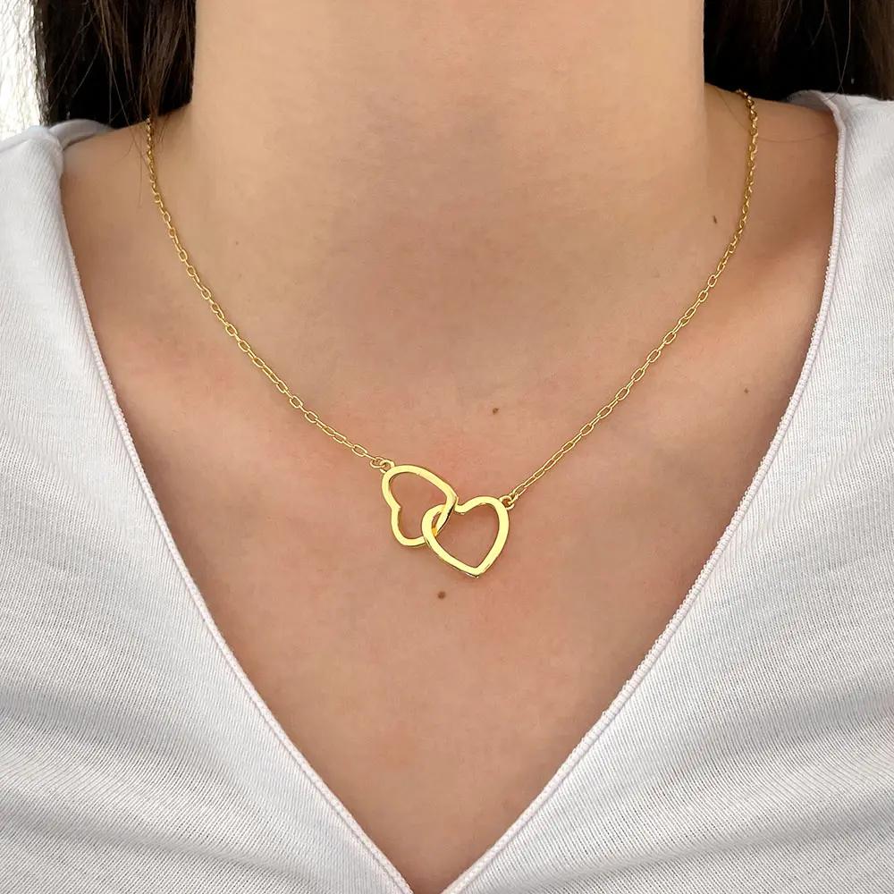 925 Sterling Silver Double Love Necklace