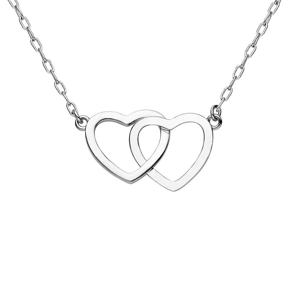 925 Sterling Silver Double Love Necklace