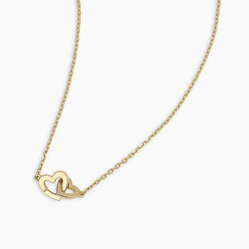 925 Sterling Silver Interlocking Heart Necklace