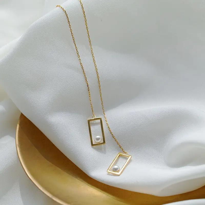 925 Sterling Silver Gold Plated Boxed Pearl Drop Earring