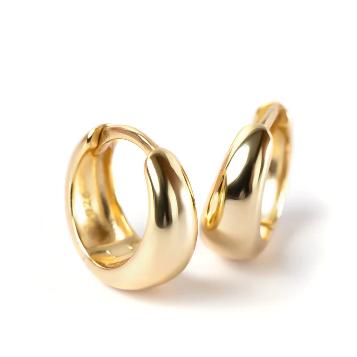 925 Sterling Silver Gold Plated Bubble Hoop Earrings