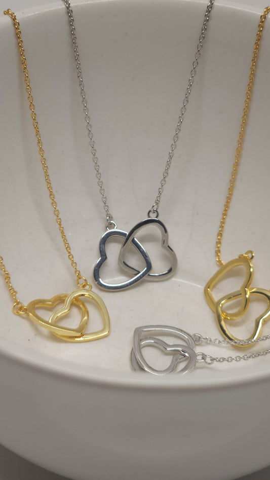 925 Sterling Silver Double Love Necklace
