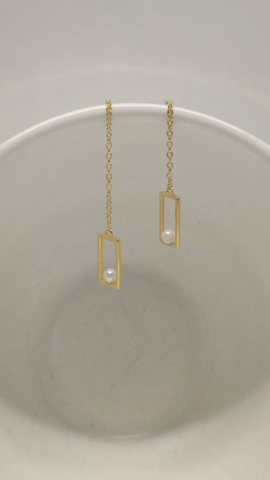 925 Sterling Silver Gold Plated Boxed Pearl Drop Earring