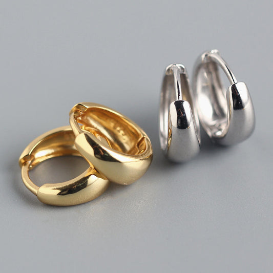 925 Sterling Silver Gold Plated Bubble Hoop Earrings