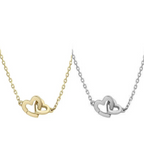 925 Sterling Silver Interlocking Heart Necklace
