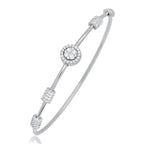 925 Sterling Silver Gold Plated Luxury Cubic Zirconia Bangle