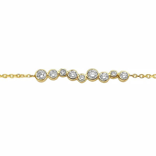 925 Sterling Silver 18k Gold Plated Cz Bubble Bracelet