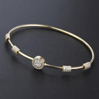 925 Sterling Silver Gold Plated Luxury Cubic Zirconia Bangle